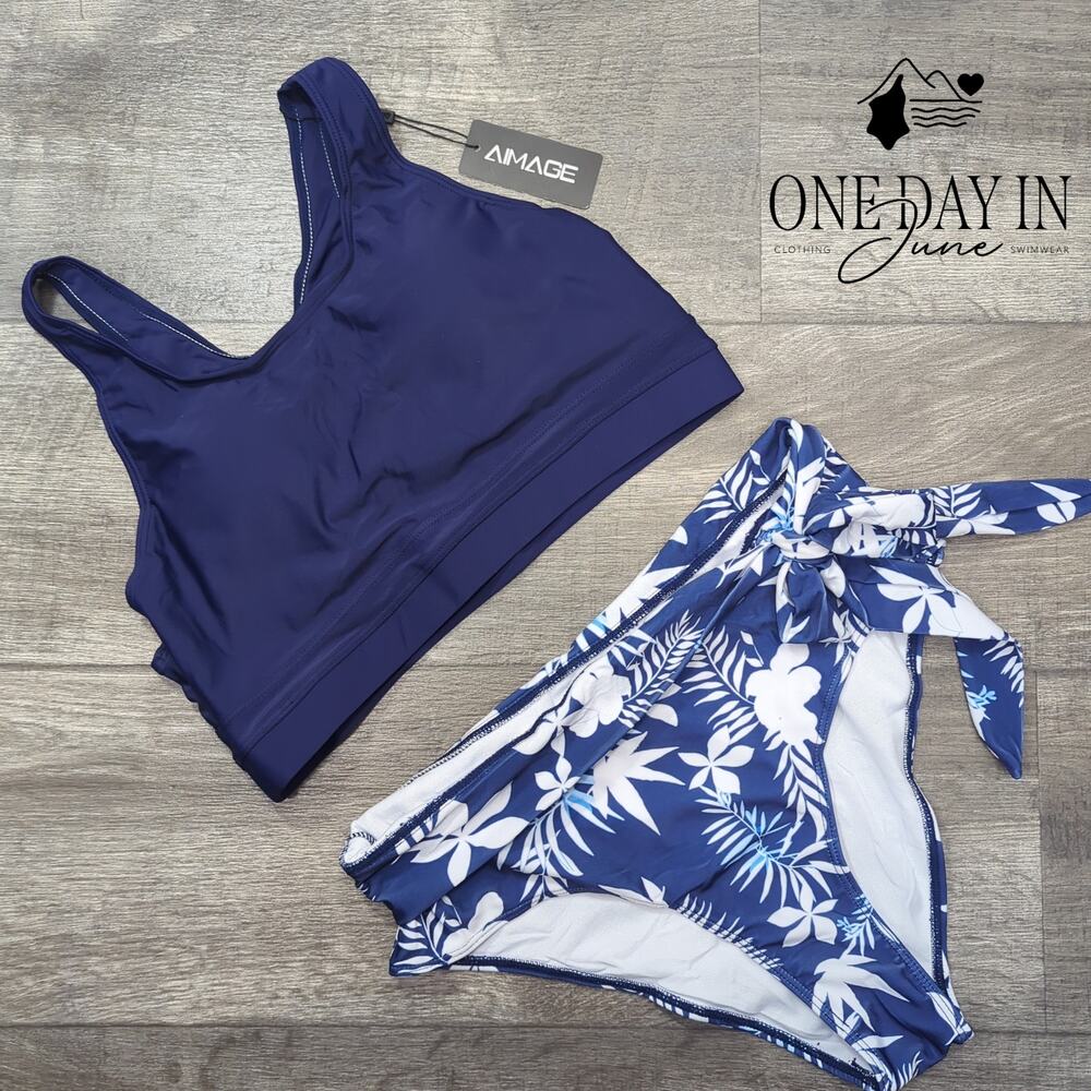 Aimage Crop Bikini Swimsuit Size L - Picture 3 of 7
